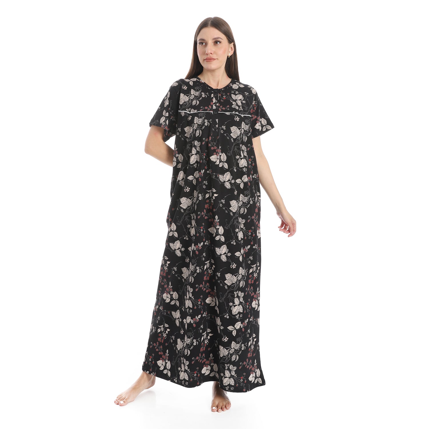 D72-S25 قميص نوم قطن طويل مشجر Translation missing: ar.content.product_image_main