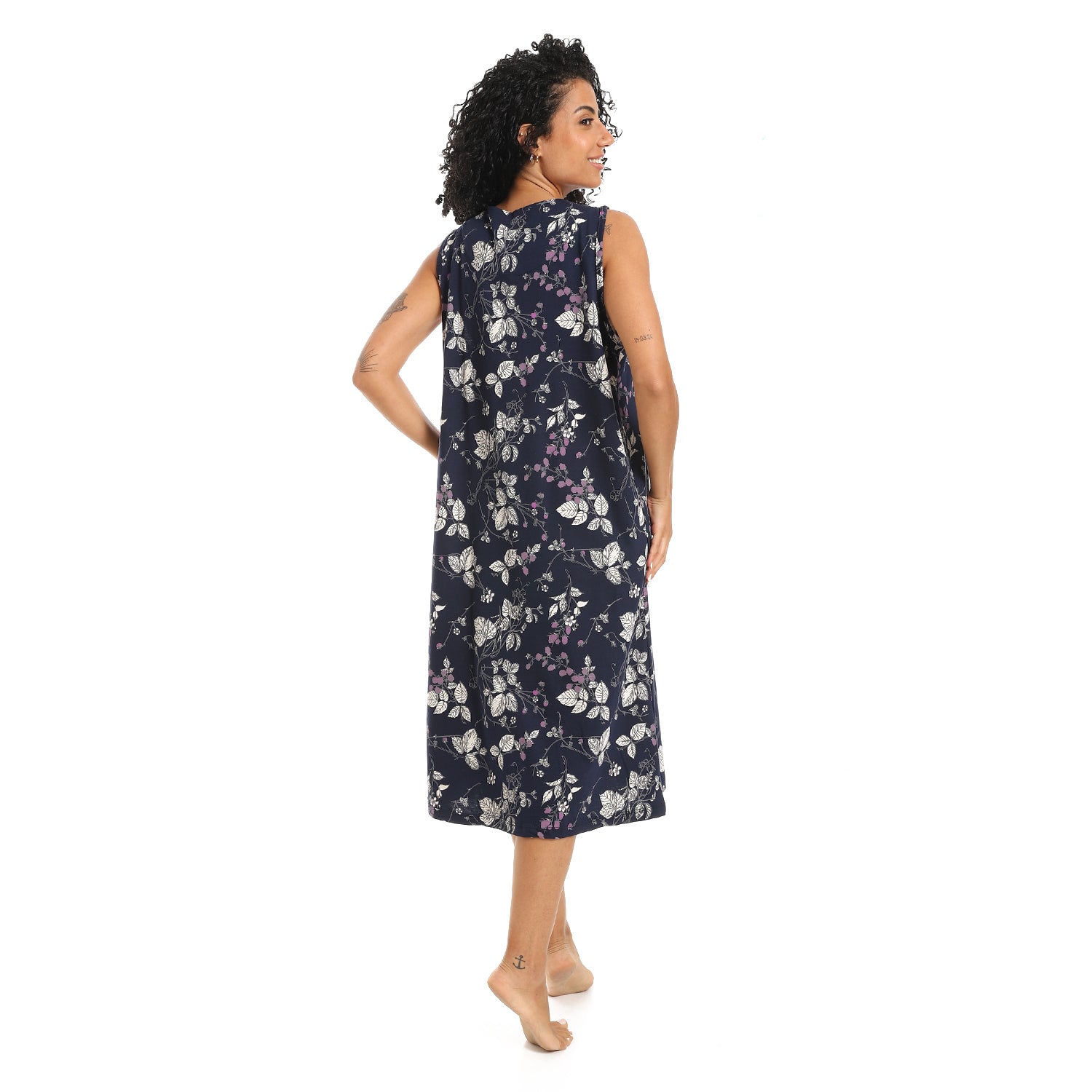 D76-S25 قميص نوم كت بالداتيل قطن