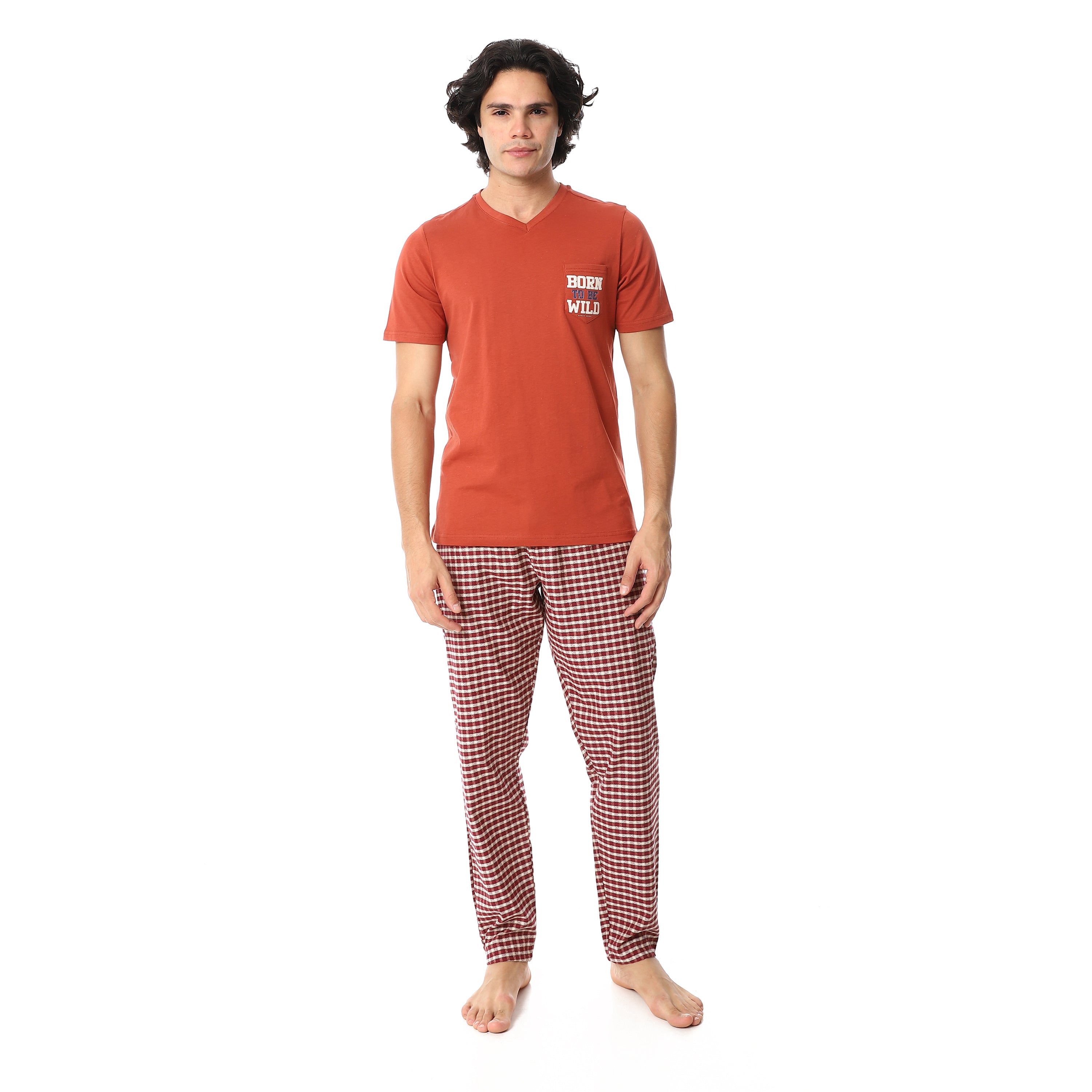 J27 بجامة صيفي قطن بنطلون كاروه Translation missing: ar.content.product_image_main