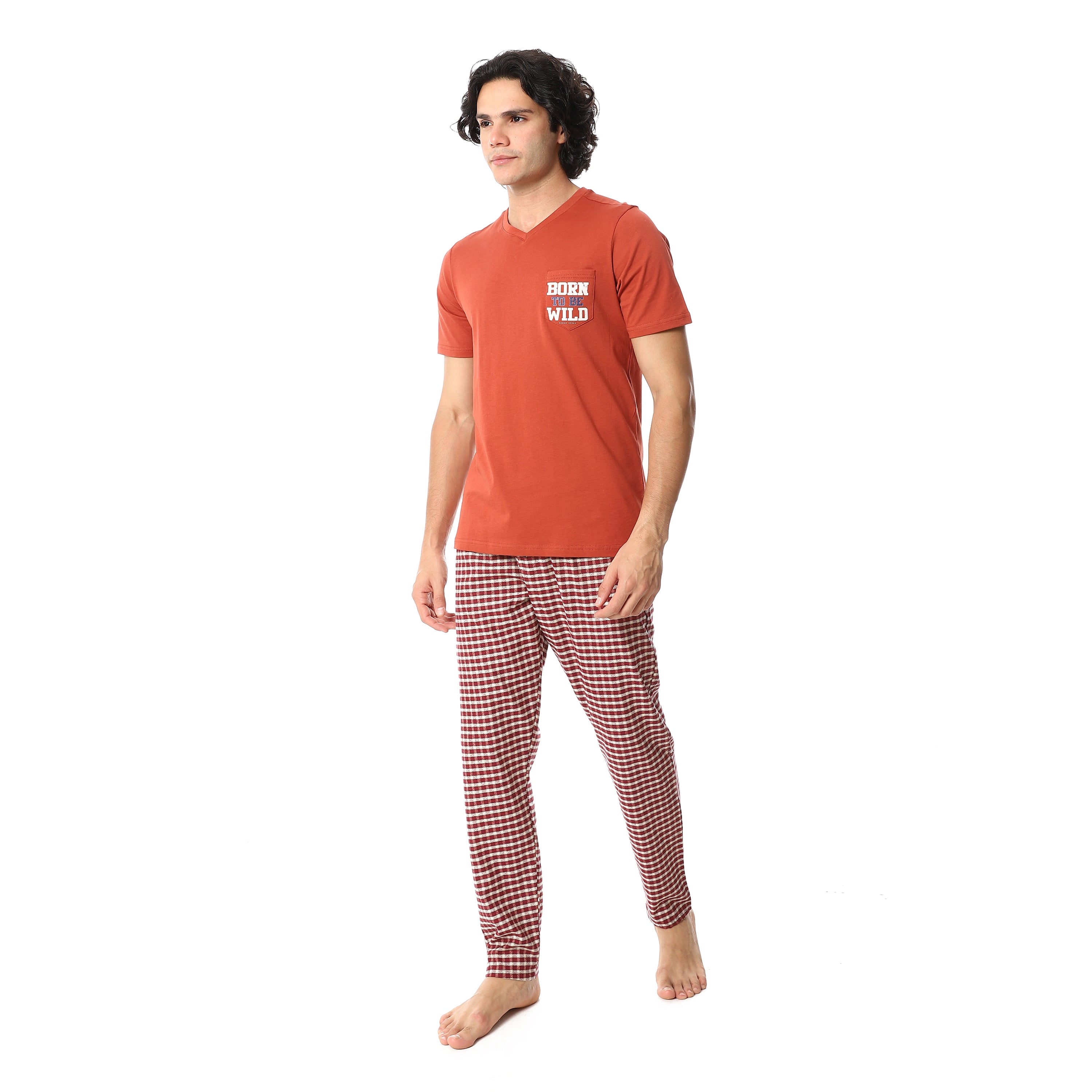 J27 بجامة صيفي قطن بنطلون كاروه Translation missing: ar.content.product_image_secondary