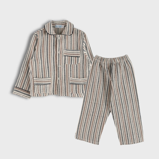 B*8014 بجامة كستور شتوي مقلمة ألوان