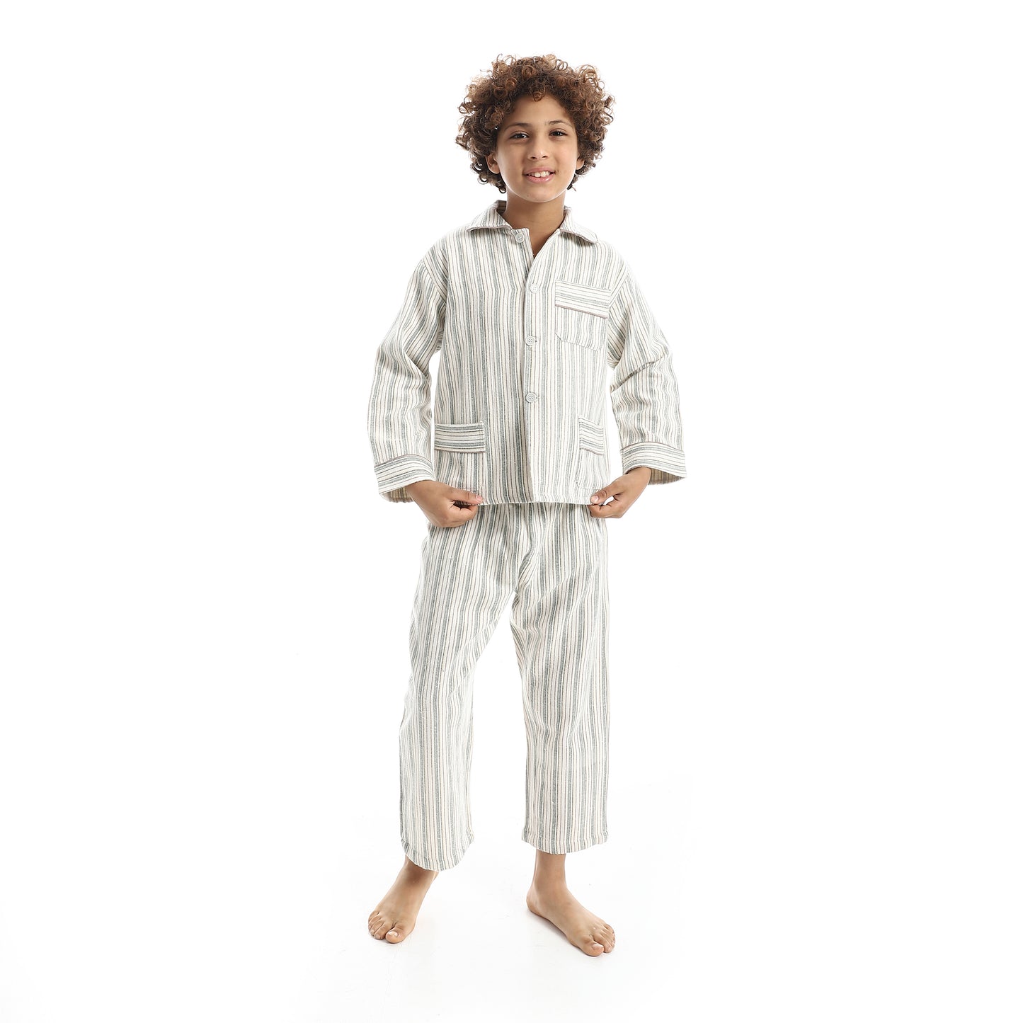 K8014 بجامة كستور شتوي مقلمة ألوان