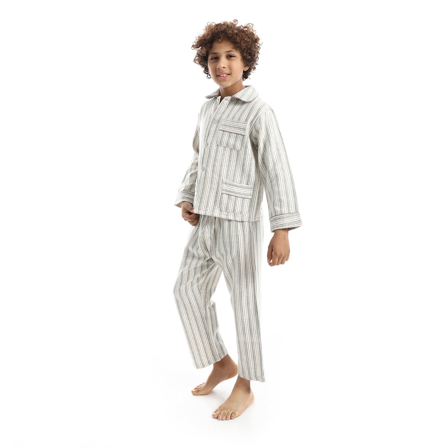 K8014 بجامة كستور شتوي مقلمة ألوان