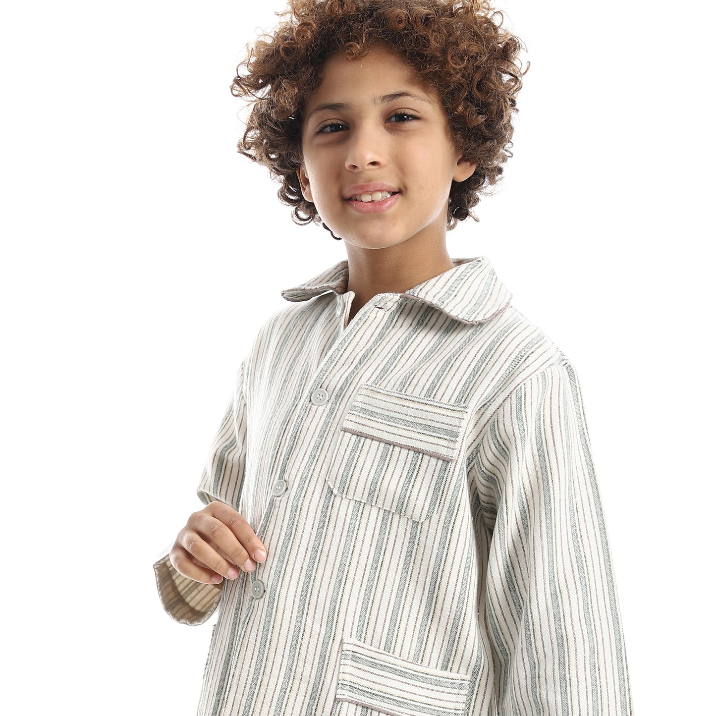 K8014 بجامة كستور شتوي مقلمة ألوان