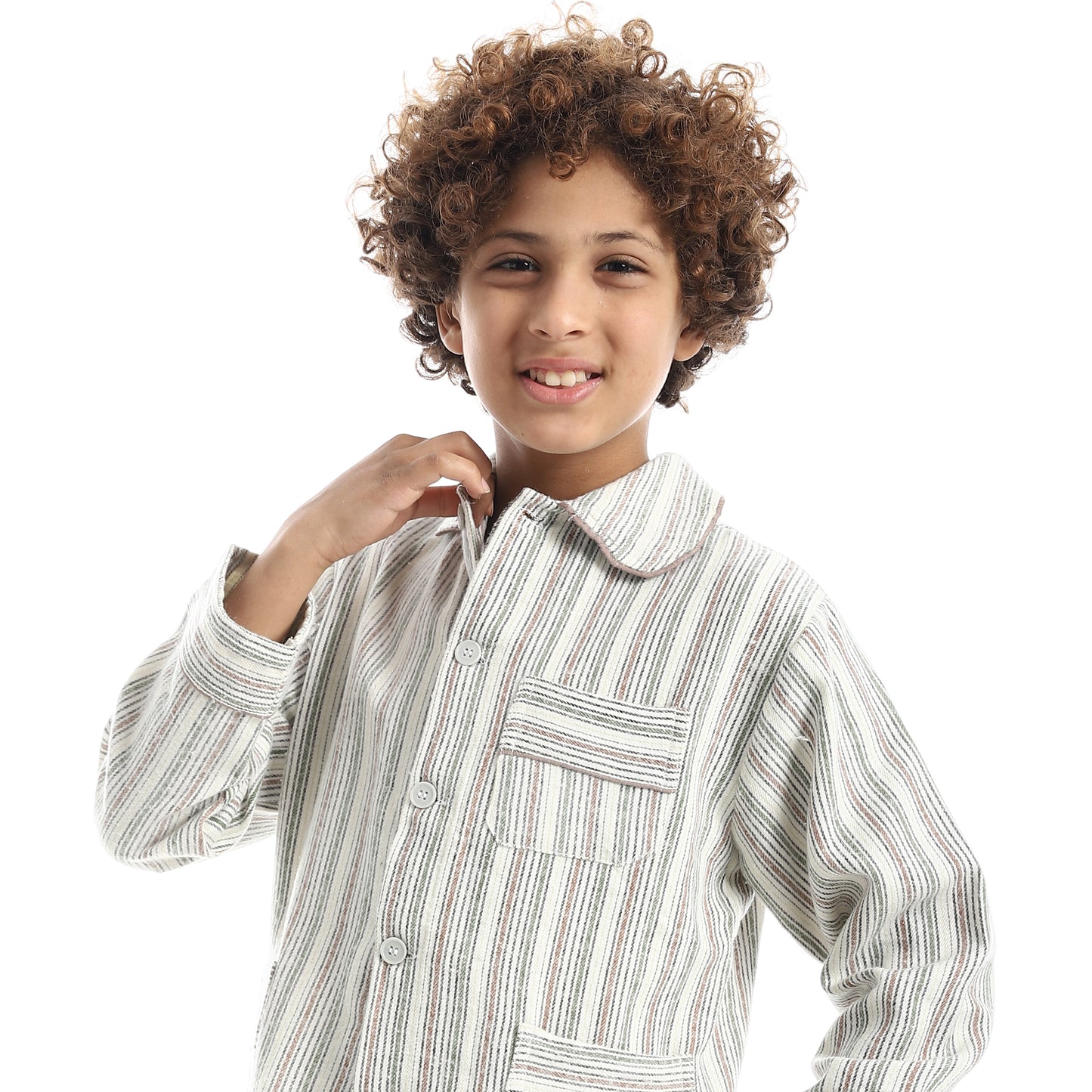 H8014 بجامة كستور شتوي مقلمة ألوان