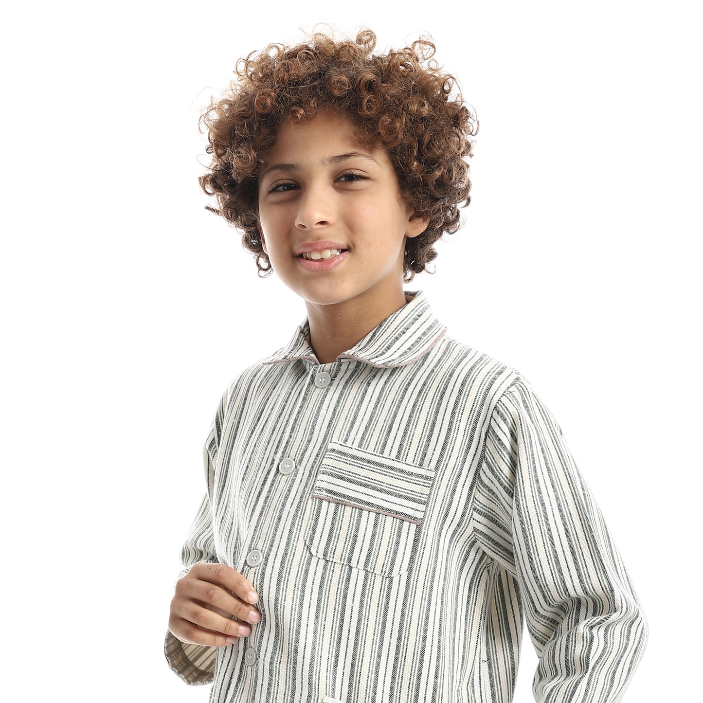 B8014 بجامة كستور شتوي مقلمة ألوان