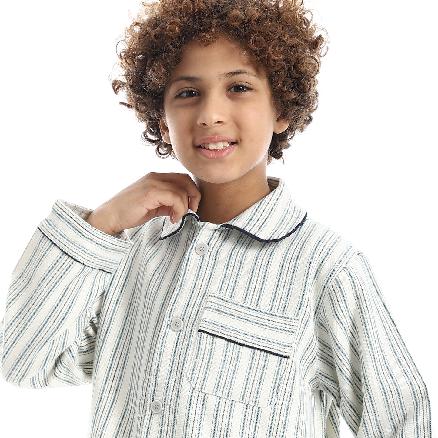 B8014 بجامة كستور شتوي مقلمة ألوان