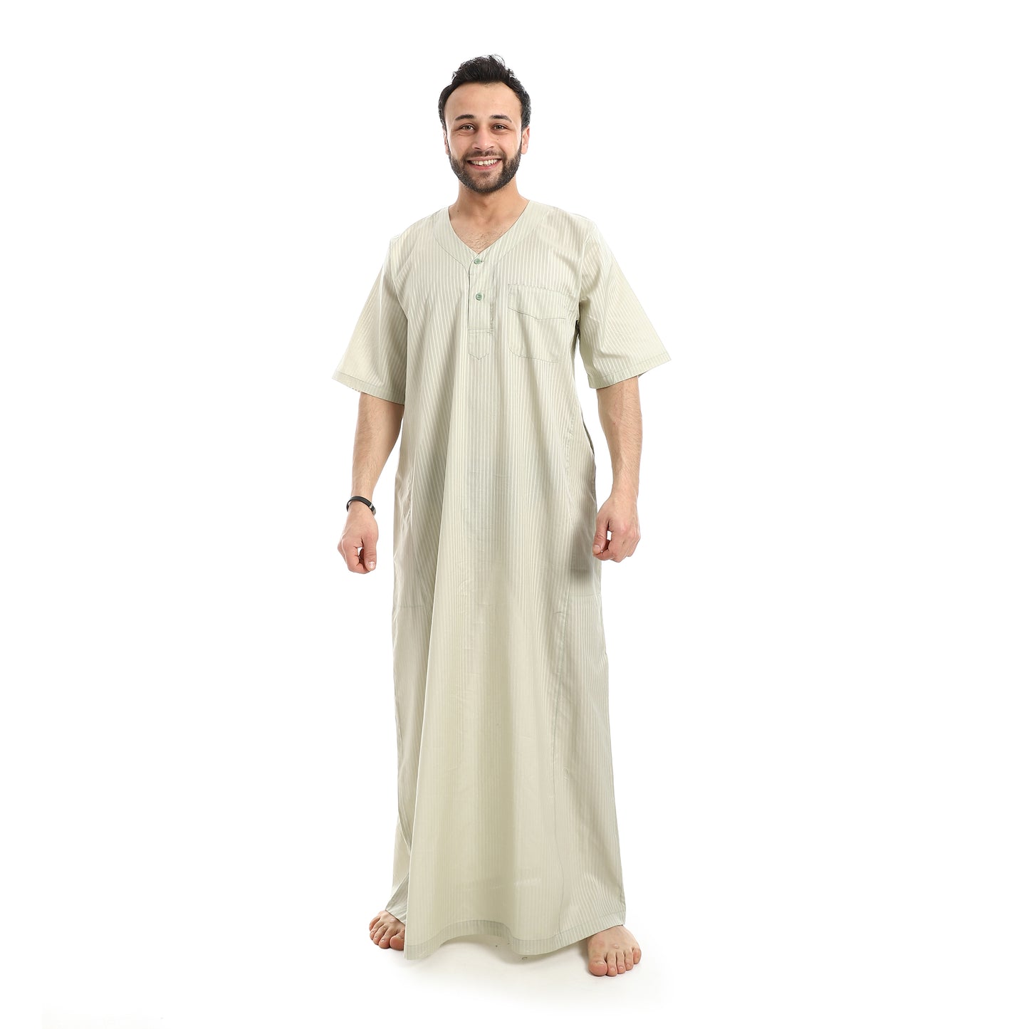 KHM7070 جلابية رجالي رمش العين قطن صافي