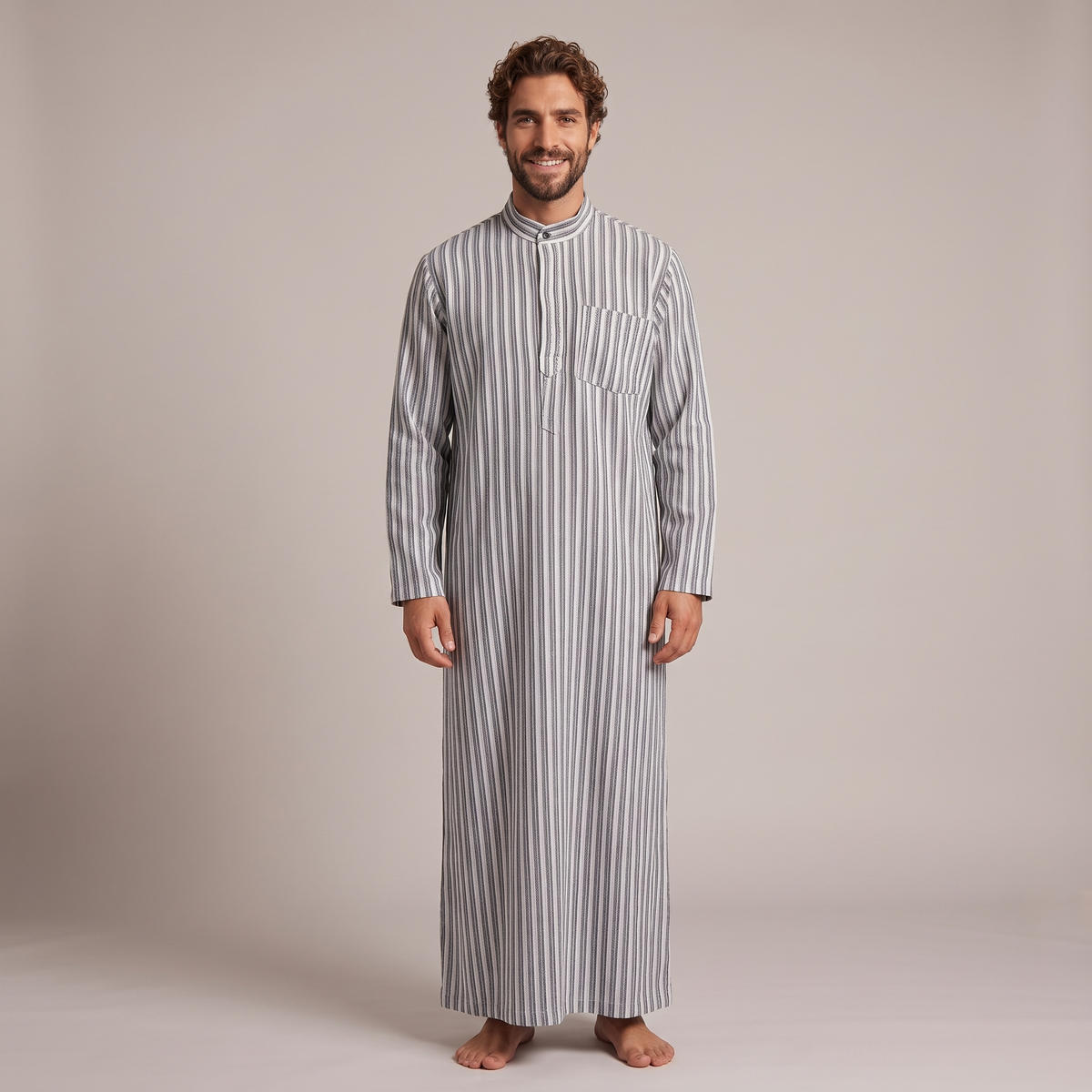 H-7027 جلابية رجالي كستور شتوي مقلمة بياقة Translation missing: ar.content.product_image_main