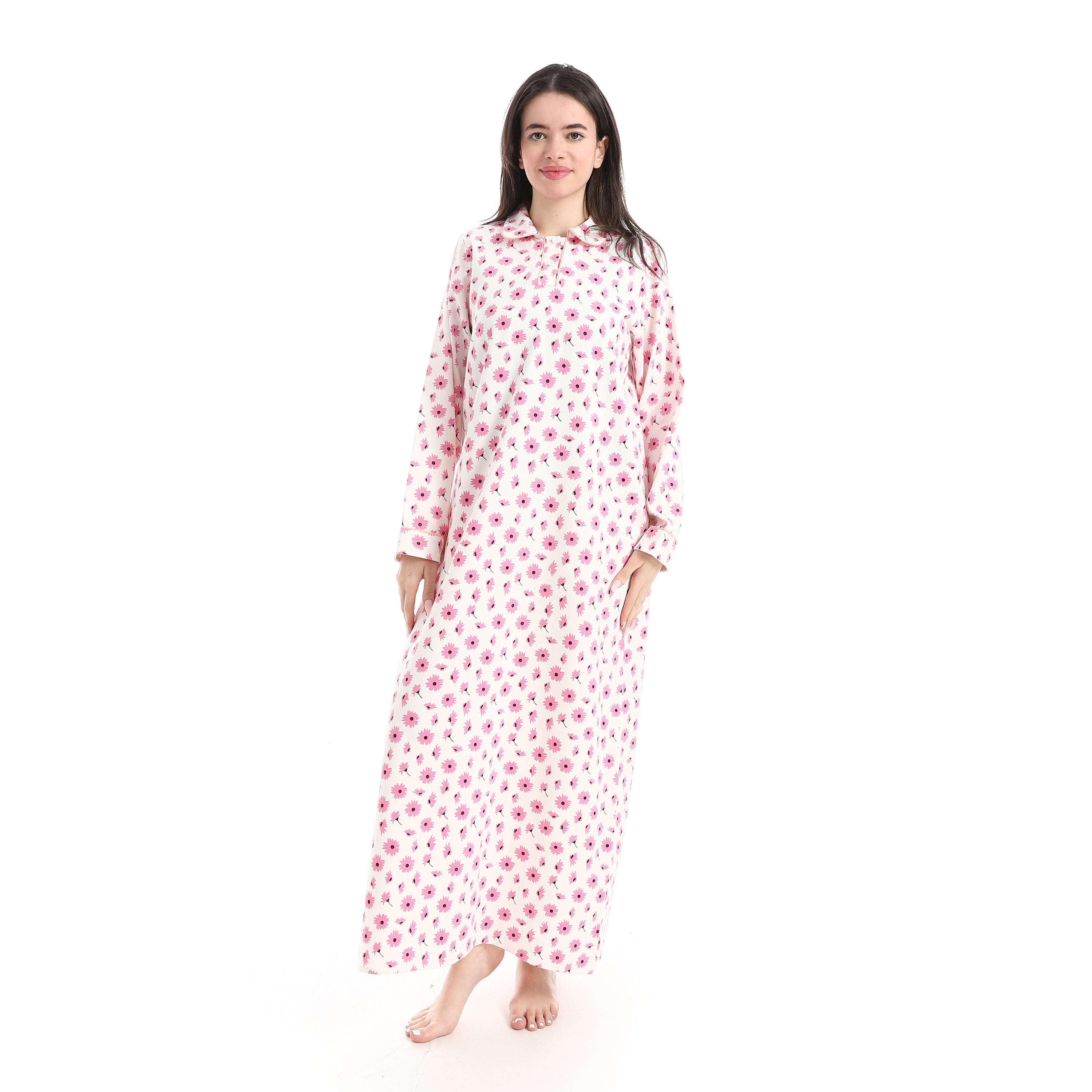 KHW-26 قميص نوم كستور بياقة مشجر Translation missing: ar.content.product_image_main