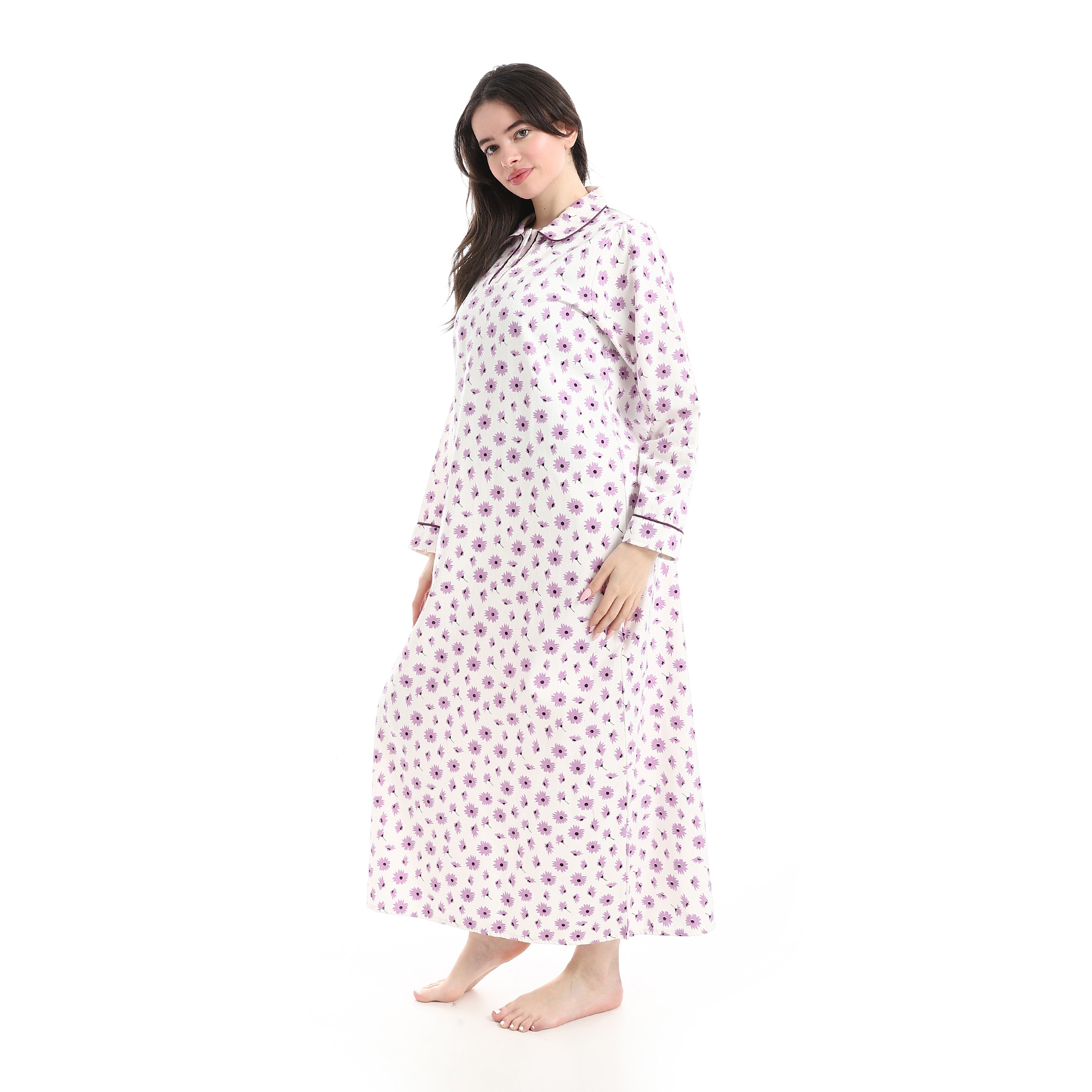 KHW-026 قميص نوم كستور بياقة مشجر Translation missing: ar.content.product_image_secondary