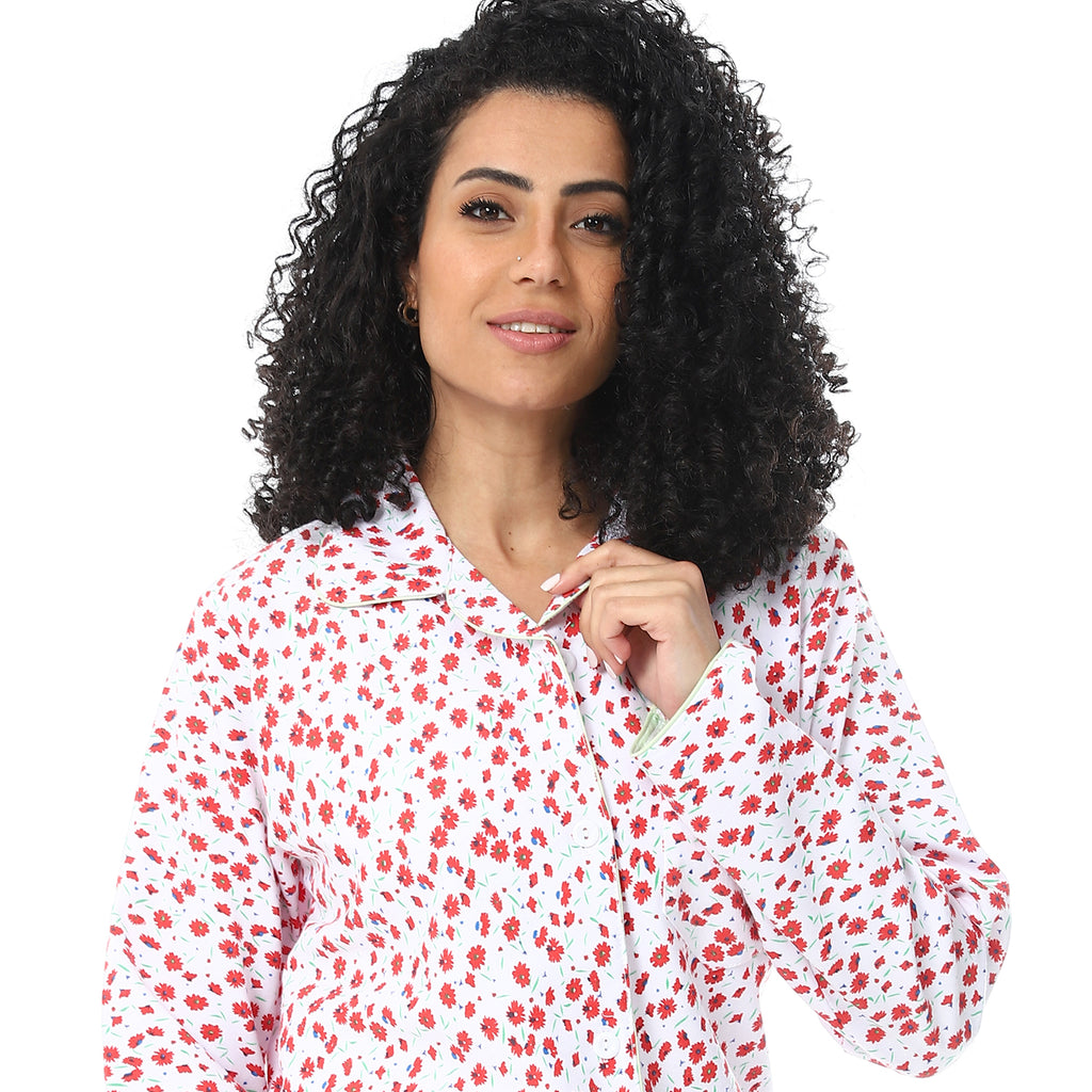 KHW-122 بجامة كستور مشجرة بزراير