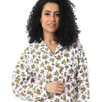 KHW122 بجامة كستور مشجرة بزراير