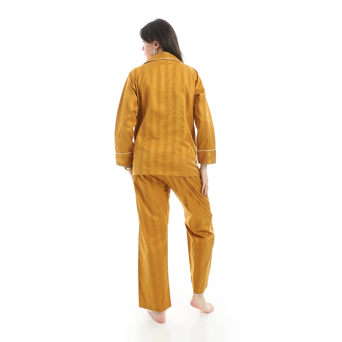 KHW666 بجامة كلاسيك خريفي قطن صافي