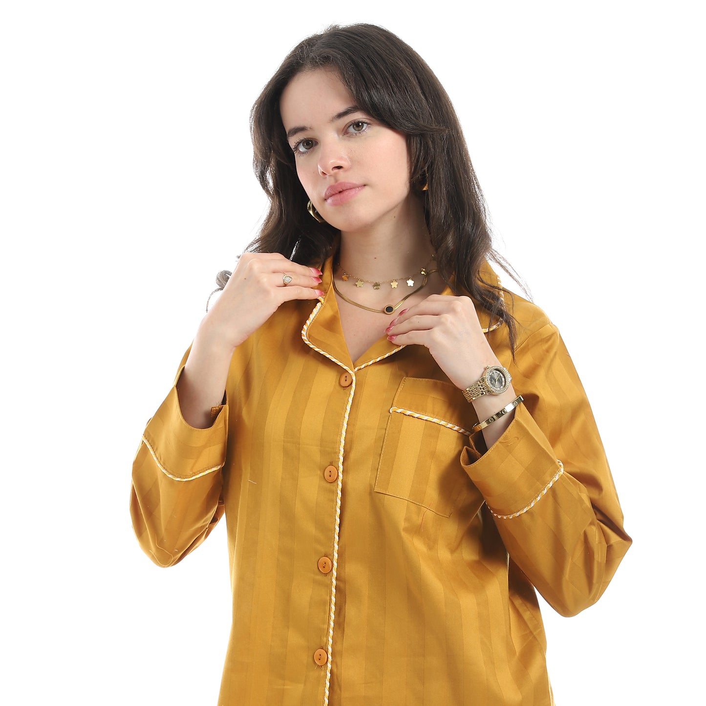 KHW666 بجامة كلاسيك خريفي قطن صافي