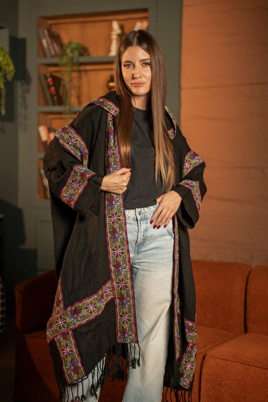 KHW/9055 شال حريمي صوف مطرز