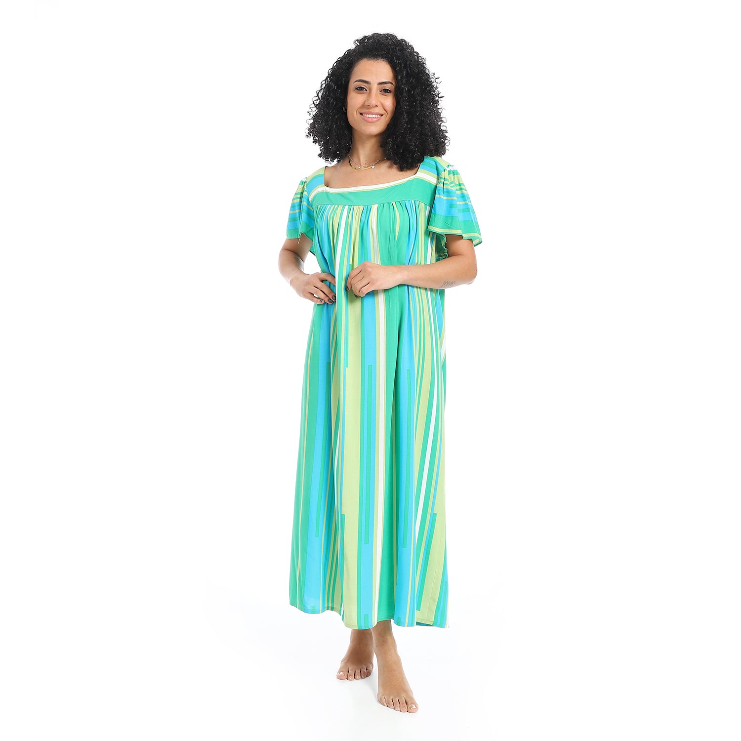 KHW993 قميص نوم فيسكوز مقلم Translation missing: ar.content.product_image_main