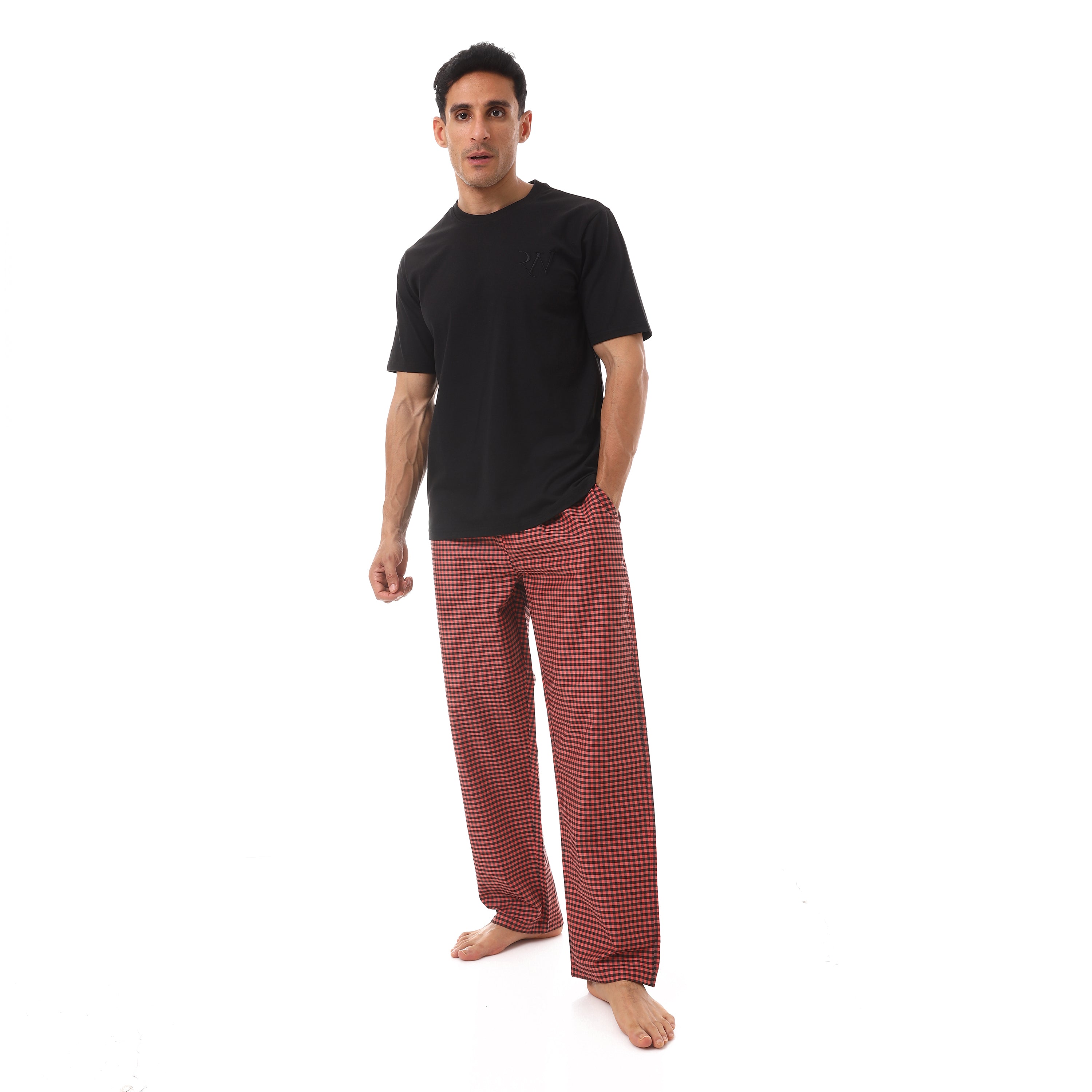RW01-بجامة صيفي قطن بنطلون كاروه Translation missing: ar.content.product_image_main
