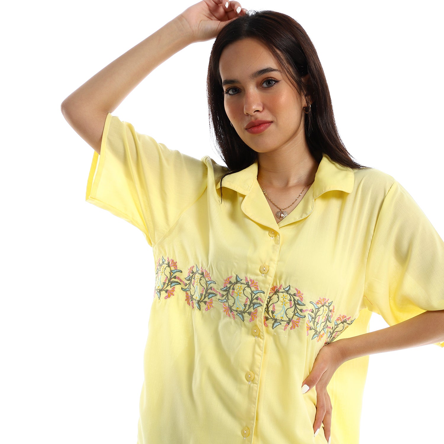 بجامة حريمي لينوه نتطريز على الصدر Translation missing: ar.content.product_image_secondary