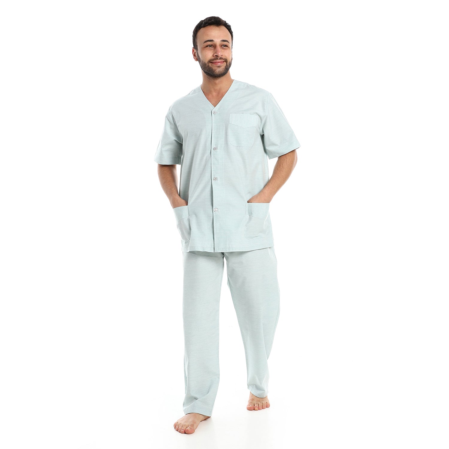 V بجامة صيفي قطن سادة حرف Translation missing: ar.content.product_image_main